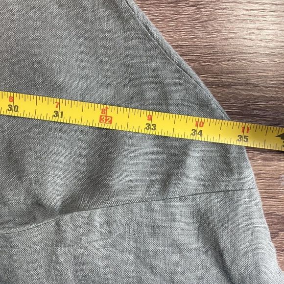 Womens One Size Fits All Olive Italian Linen Tulip Dress - Picture 6 of 9